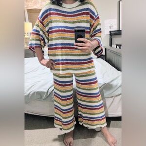 Free People- Over the Rainbow Sweater Set